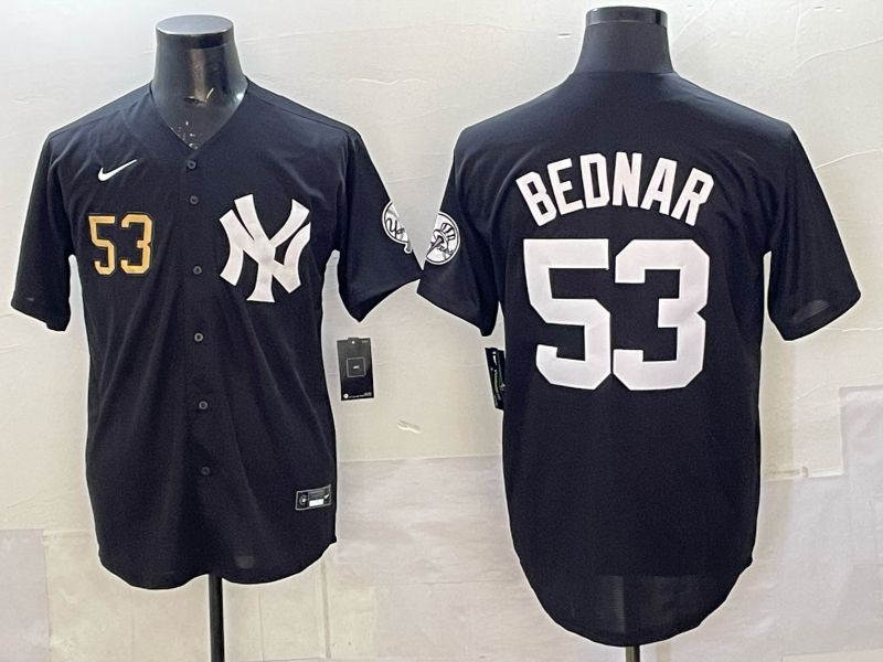 Men New York Yankees #53 Bednar Black Game Nike MLB 2025 Jersey 01->new york yankees->MLB Jersey